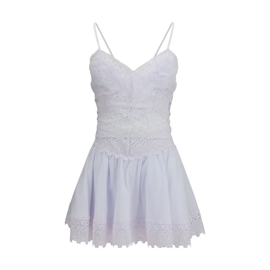 Charo Ruiz Aveline White Cotton Casual Dress