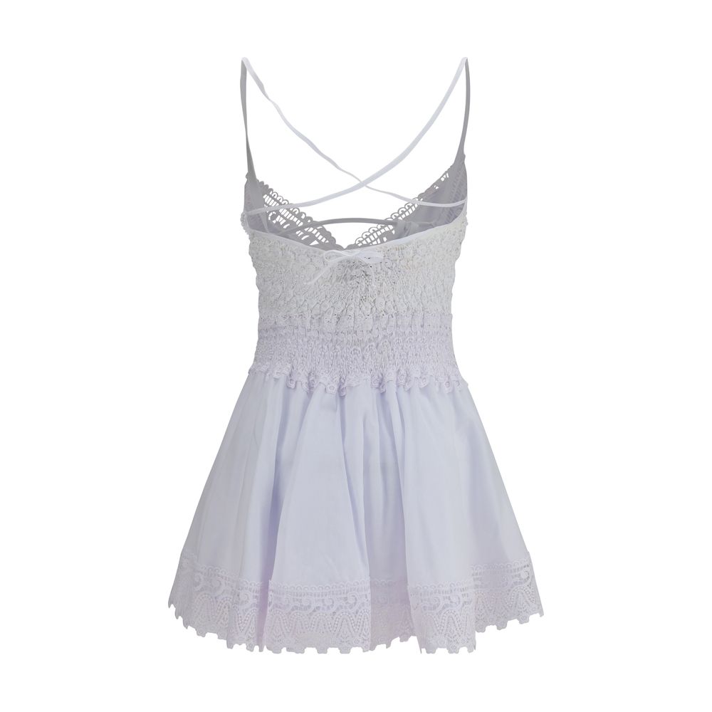 Charo Ruiz Aveline White Cotton Casual Dress