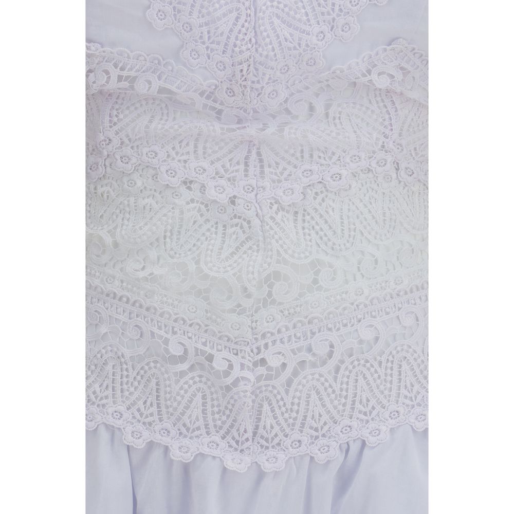 Charo Ruiz Aveline White Cotton Casual Dress