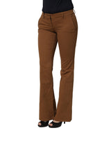 Siviglia Brown Low Waist Bootcut Trousers for Women