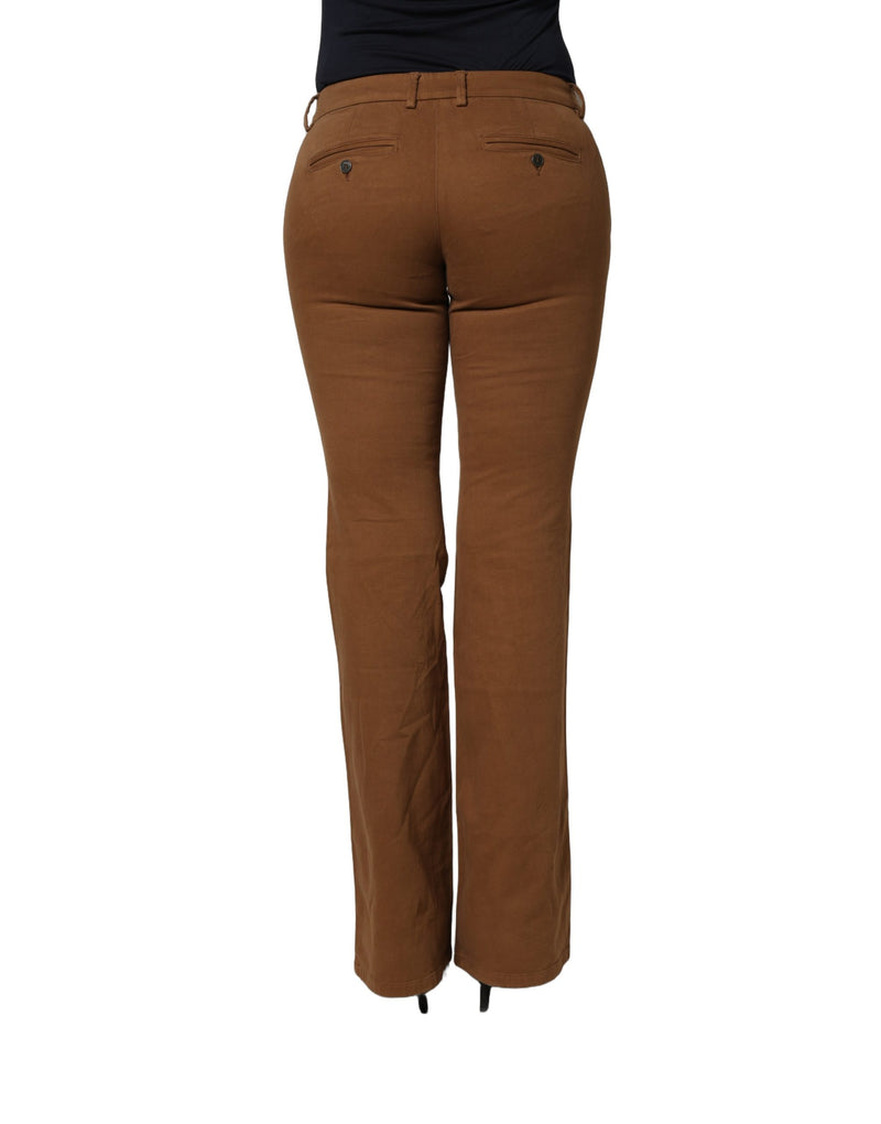 Siviglia Brown Low Waist Bootcut Trousers for Women
