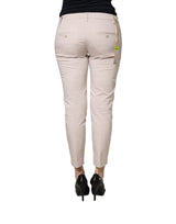 Versace Jeans Couture Beige Low Waist Tapered Cropped Trousers