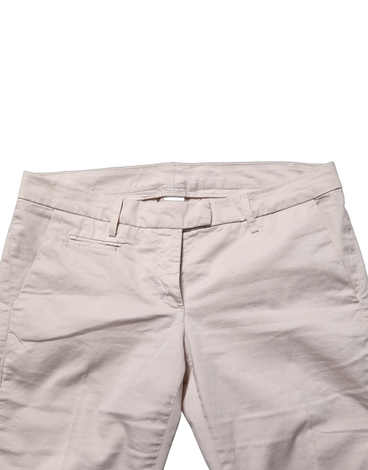 Versace Jeans Couture Beige Low Waist Tapered Cropped Trousers