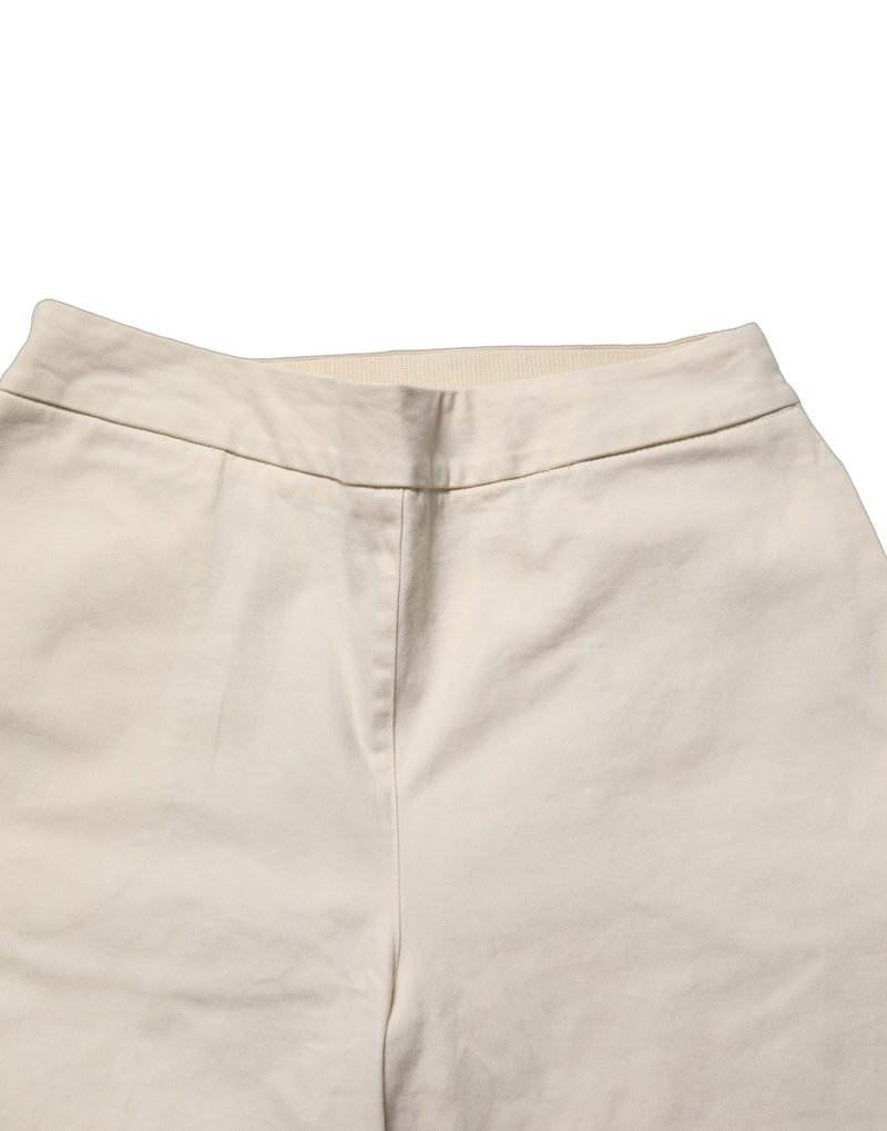 Alpha Studio Beige High Waist Cropped Trousers for Women