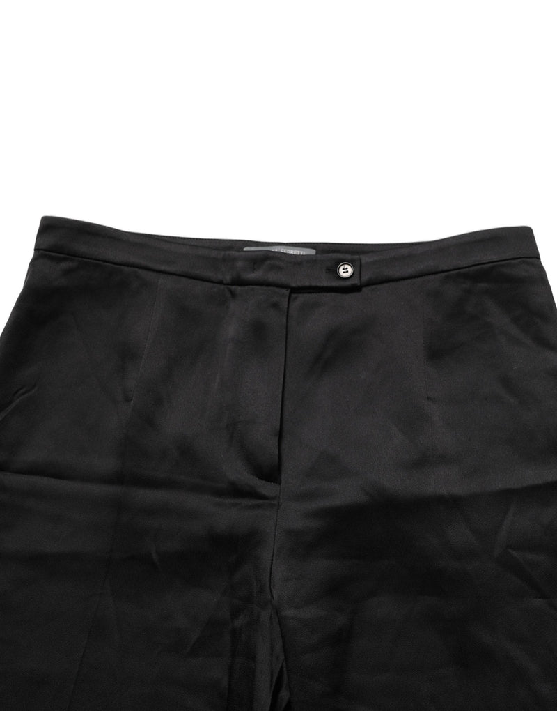 Alberta Ferretti Black High-Waist Wide-Leg Women Trouser Pants