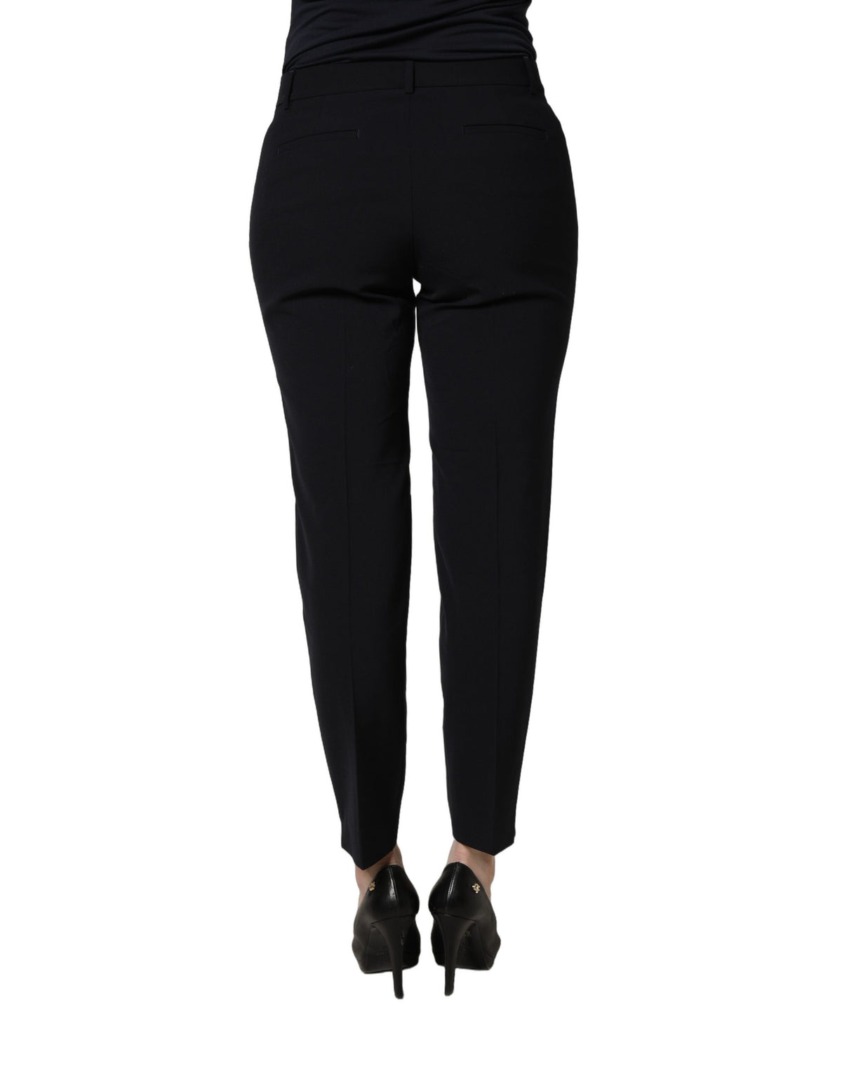 Peserico Black Skinny Mid Waist Chino Women Trouser Pants