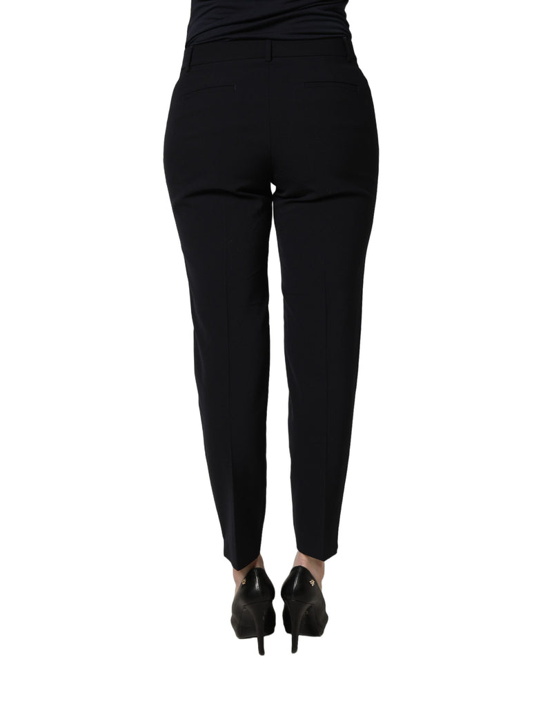 Peserico Black Skinny Mid Waist Chino Women Trouser Pants