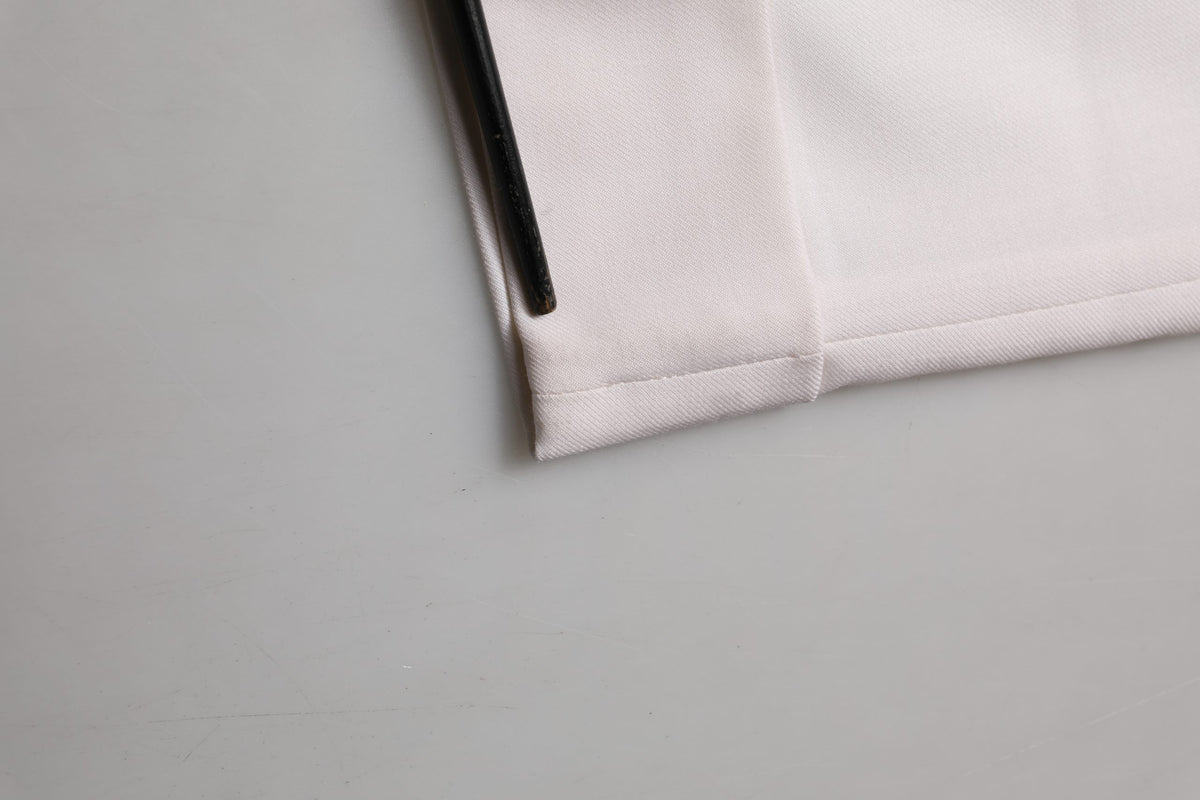 Peserico White Skinny High Waist Chino Cropped Trouser Pants