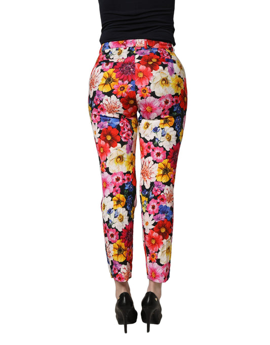 Dolce & Gabbana Multicolor Floral Print Tapered Trousers