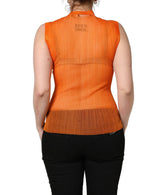 Dolce & Gabbana Orange See Through Crew Neck Tank Top