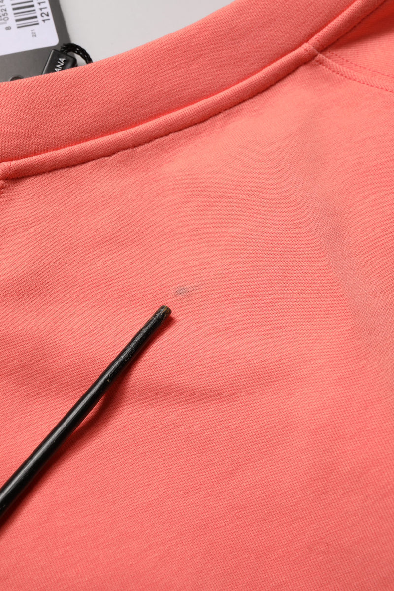 Dolce & Gabbana Pink Graphic Crew Neck Cropped Sweatshirt