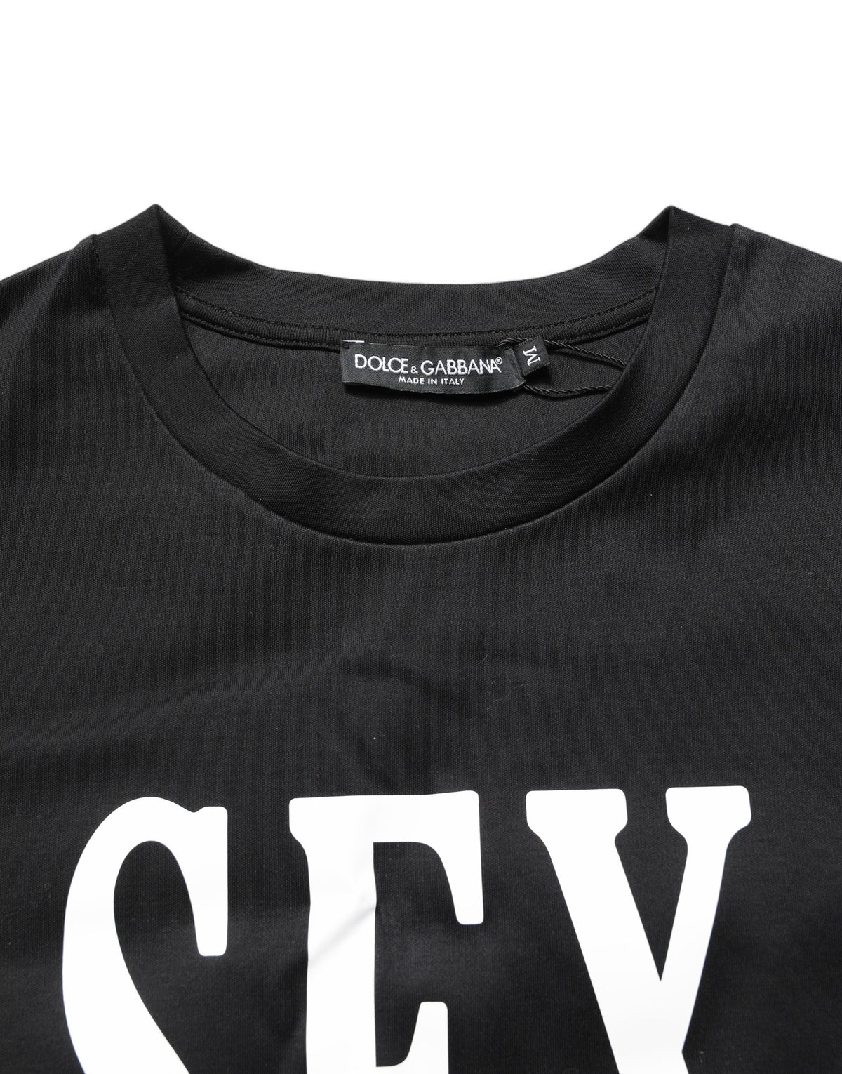 Dolce & Gabbana Black Jersey Graphic Short Sleeve T-shirt