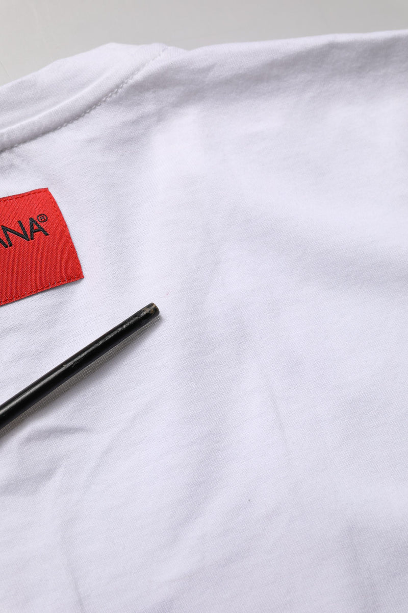 Dolce & Gabbana White Floral Graphic Short Sleeve Crew Neck T-shirt