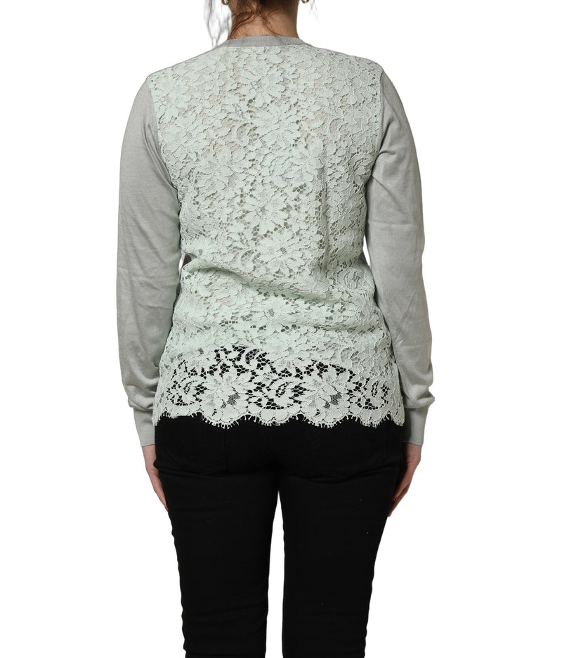 Dolce & Gabbana Green Button-Down Long Sleeve Cardigan Sweater