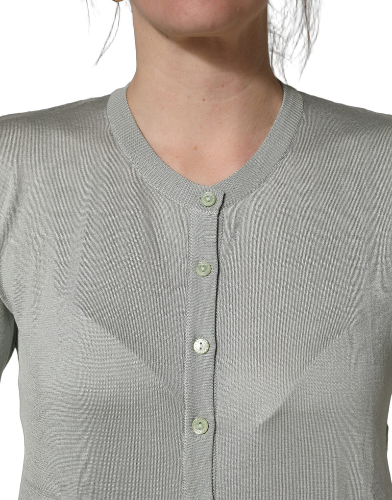 Dolce & Gabbana Green Button-Down Long Sleeve Cardigan Sweater
