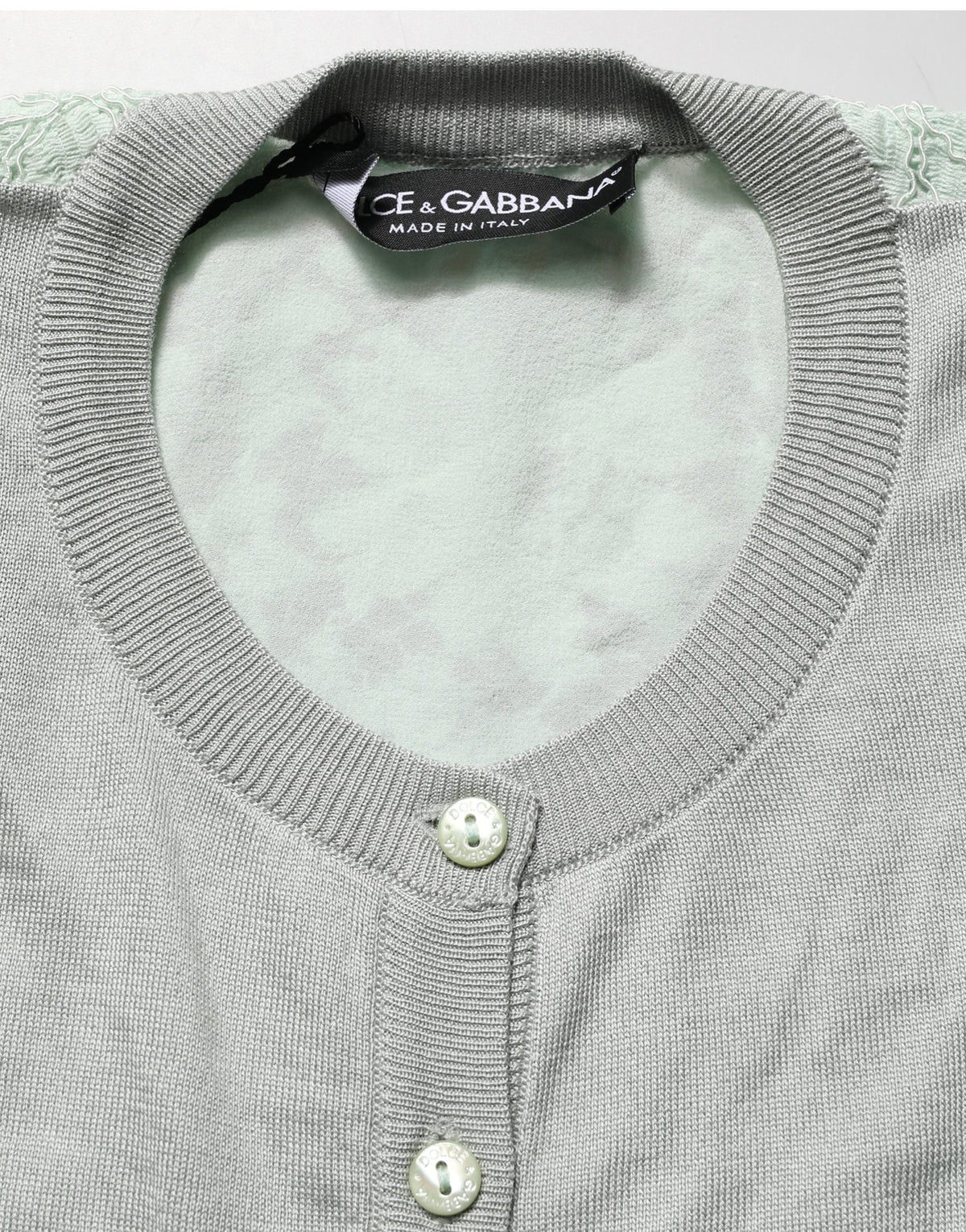 Dolce & Gabbana Green Button-Down Long Sleeve Cardigan Sweater