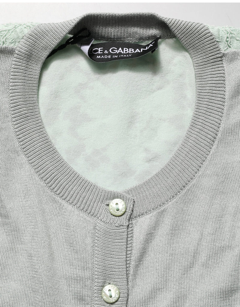 Dolce & Gabbana Green Button-Down Long Sleeve Cardigan Sweater