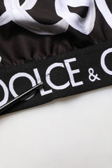 Dolce & Gabbana Black DG Love Yourself Sports Bra Cropped Top