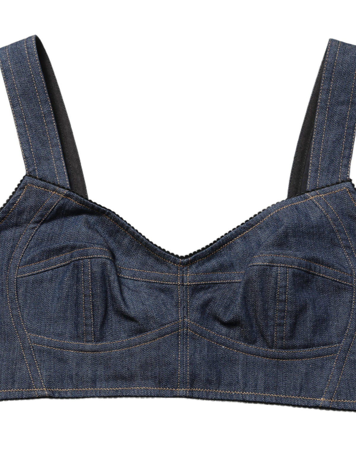 Dolce & Gabbana Black Denim Corset Bralette Top