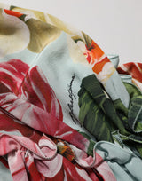 Dolce & Gabbana Multicolor Floral Silk Cropped Shirt