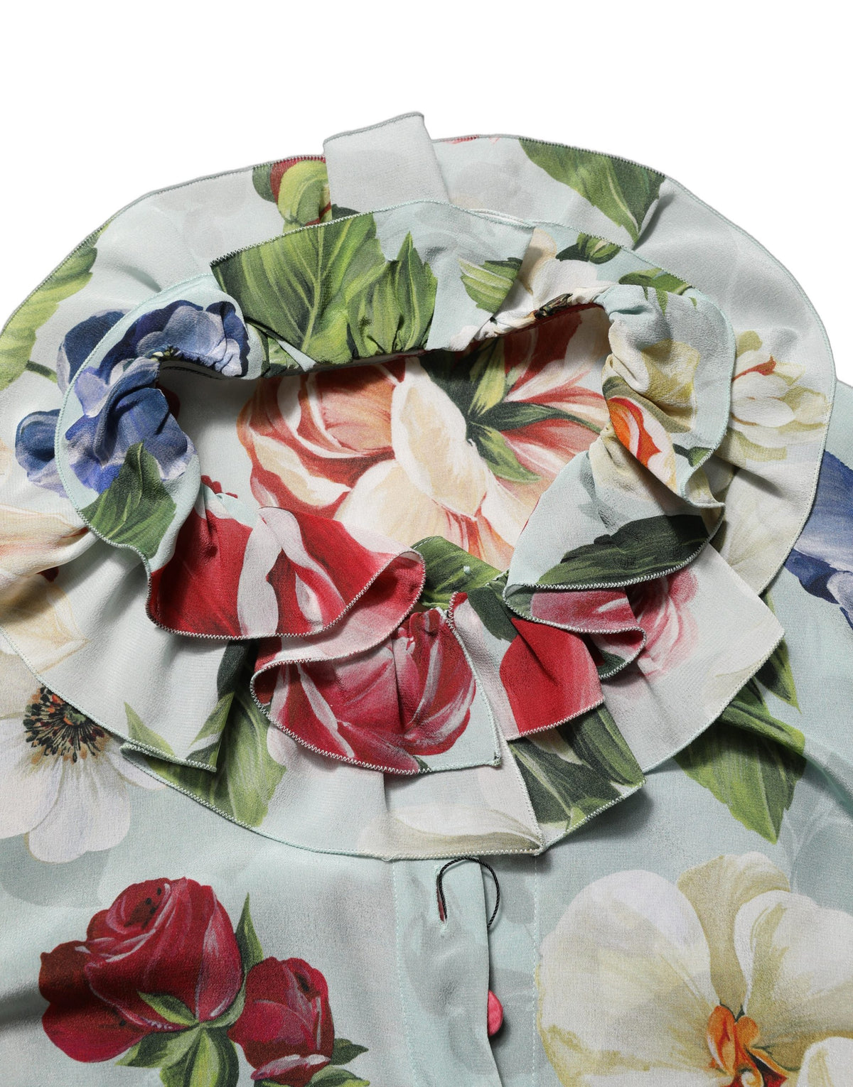 Dolce & Gabbana Multicolor Floral Silk Cropped Shirt