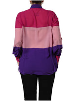 Dolce & Gabbana Multicolor Silk Patchwork Long Sleeve Blouse