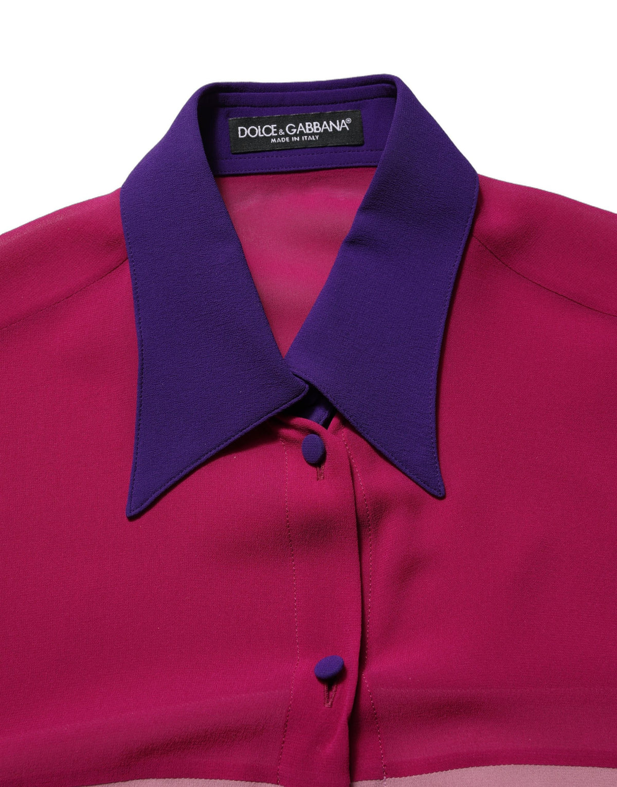 Dolce & Gabbana Multicolor Silk Patchwork Long Sleeve Blouse