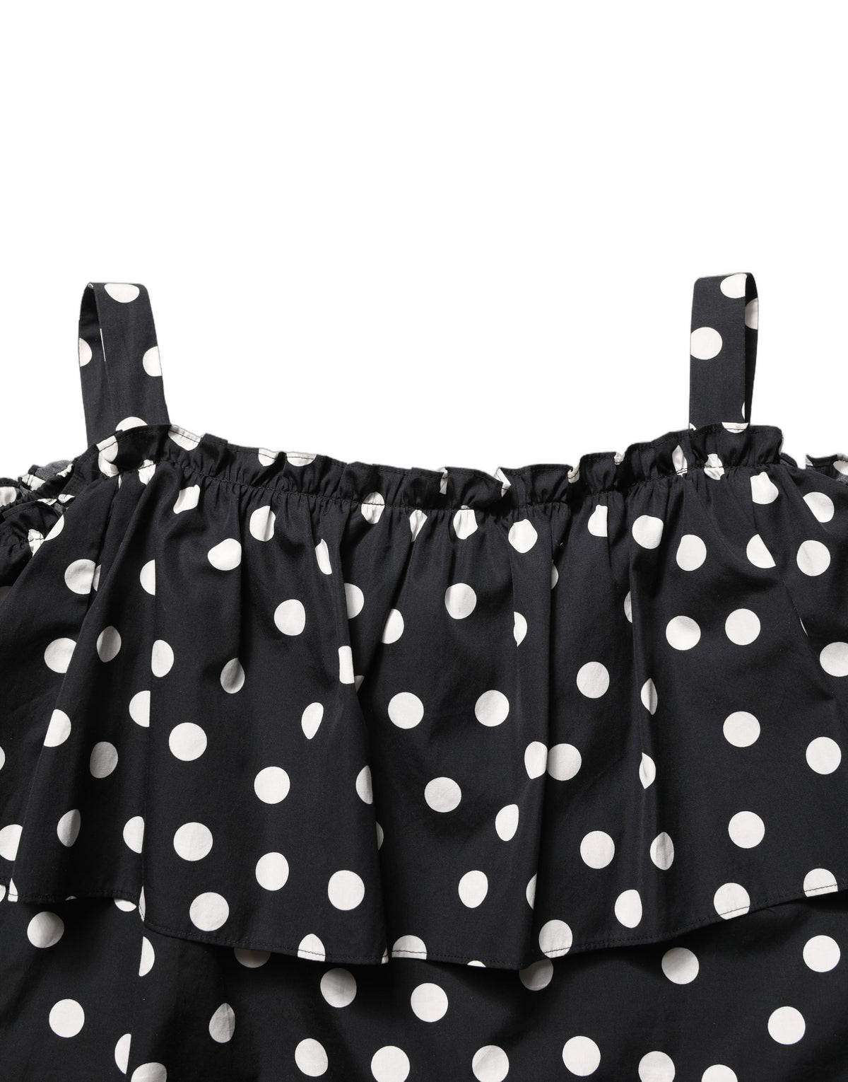 Dolce & Gabbana Off Shoulder Top with Black White Polka Dots