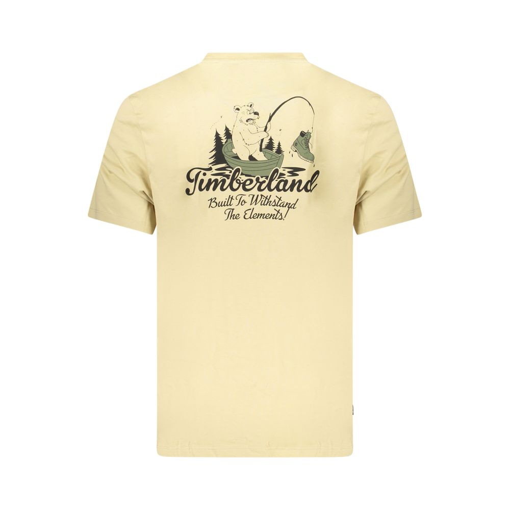 Timberland Beige Cotton Men's T-Shirt - Classic Style