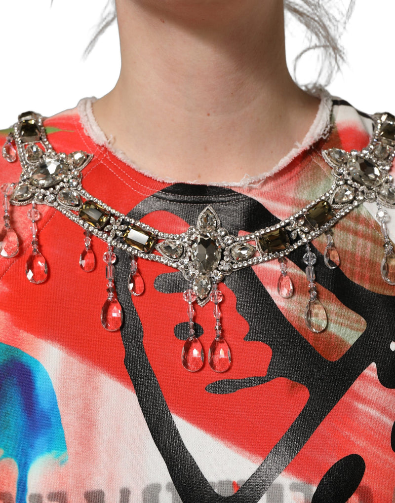 Dolce & Gabbana Multicolor Embellished Graffiti Sweatshirt