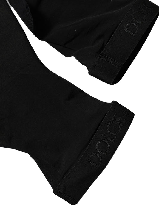 Dolce & Gabbana Black Sheer Nylon Thigh High Stockings