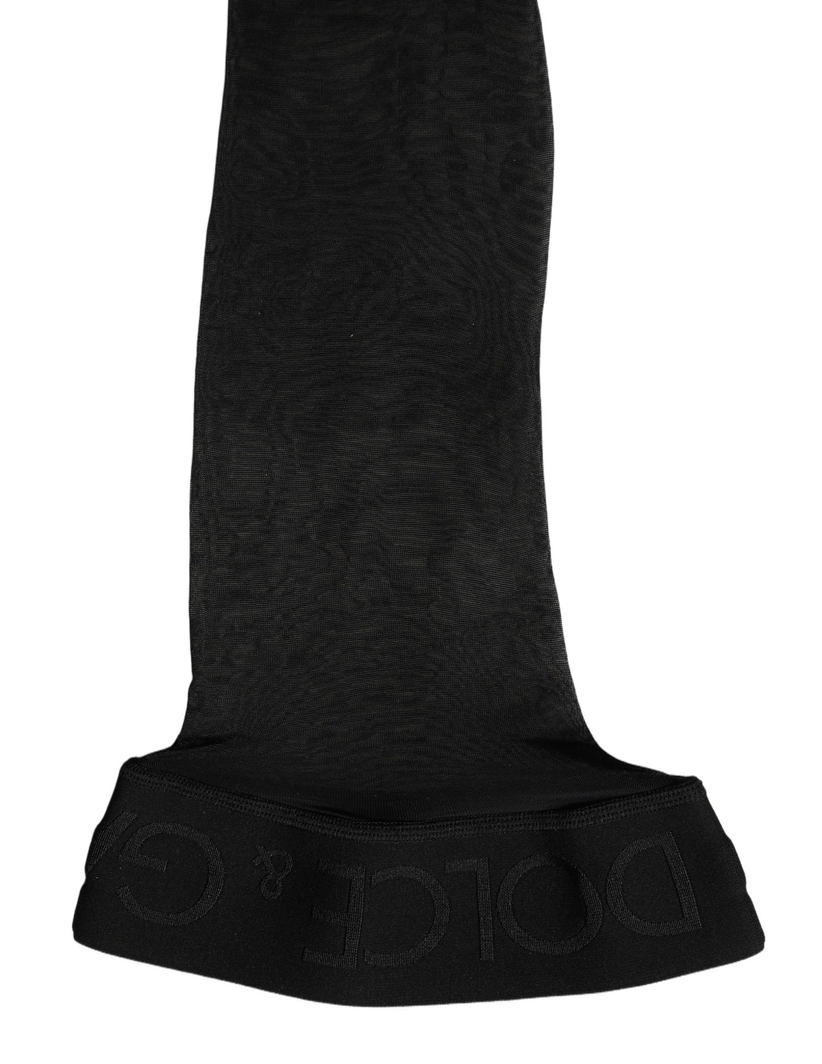 Dolce & Gabbana Black Sheer Nylon Thigh High Stockings