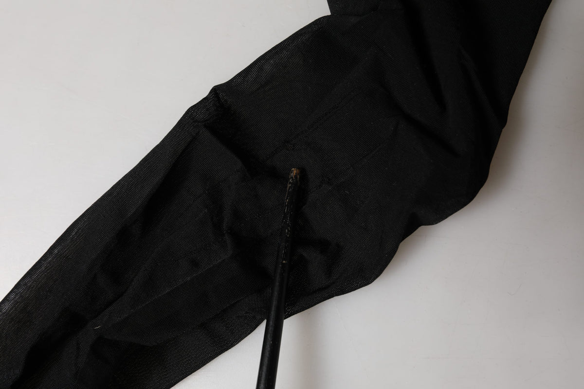 Dolce & Gabbana Black Sheer Nylon Thigh High Stockings