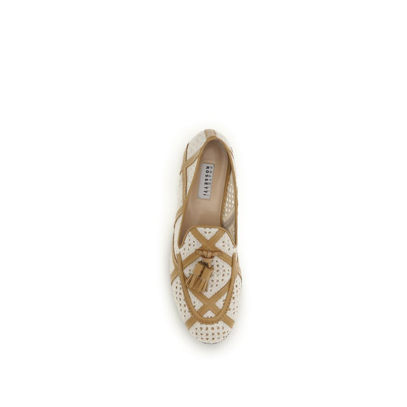 Fratelli Rossetti Beige Linen Slip-On Loafers for Women