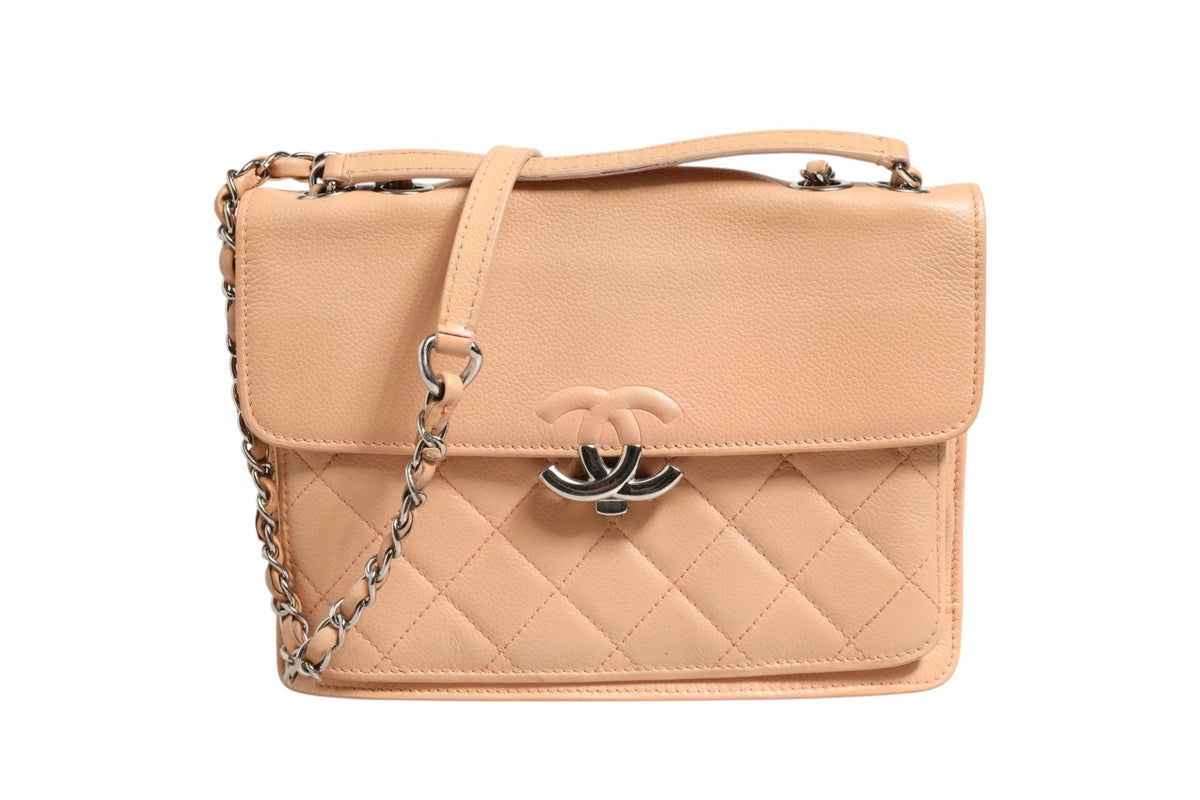 Chanel Goatskin Quilted Small CC Box Flap Bag - Powder Pink