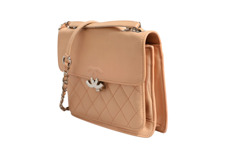Chanel Goatskin Quilted Small CC Box Flap Bag - Powder Pink