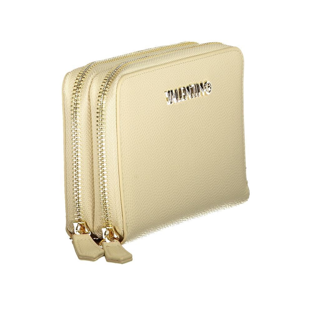 Mario Valentino Beige Polyurethane Women's Wallet - Stylish & Functional