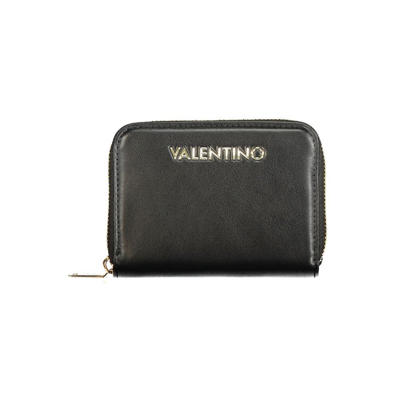 Mario Valentino Nero Poliuretano Wallet for Women with Zip Closure
