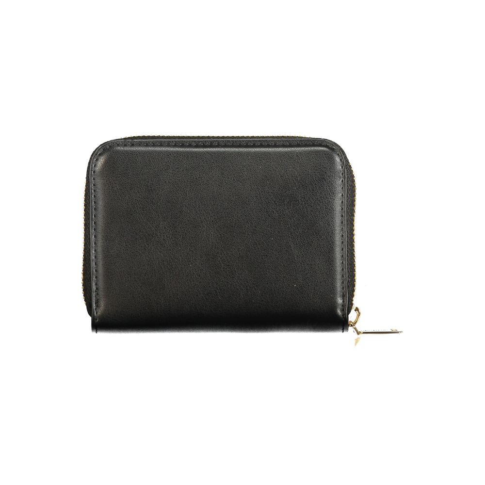 Mario Valentino Nero Poliuretano Wallet for Women with Zip Closure