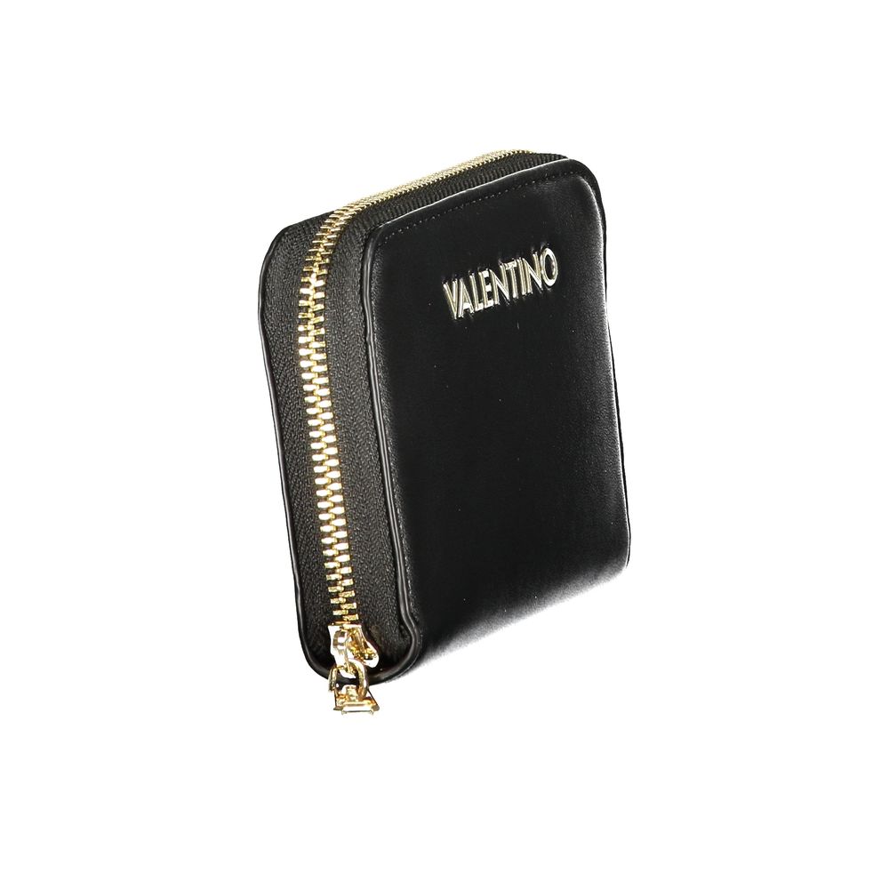 Mario Valentino Nero Poliuretano Wallet for Women with Zip Closure