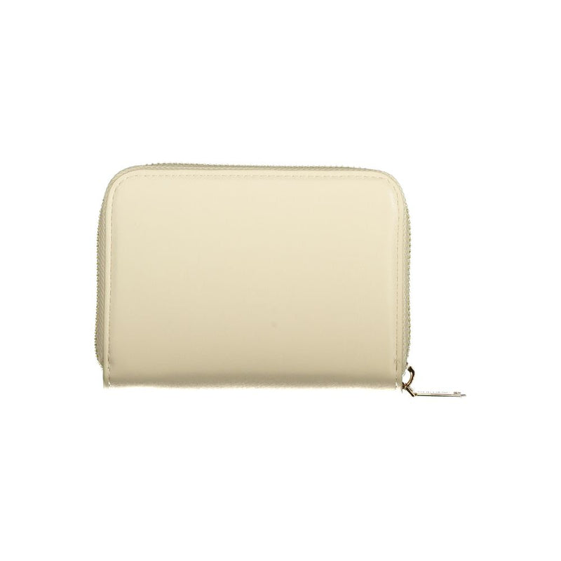 Mario Valentino Beige Polyurethane Women's Wallet - Chic & Functional