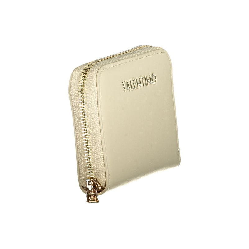 Mario Valentino Beige Polyurethane Women's Wallet - Chic & Functional