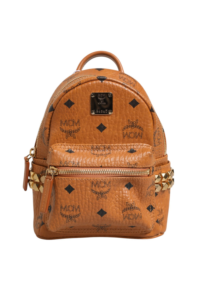MCM Stark Mini Backpack in Visetos Cognac - Preloved