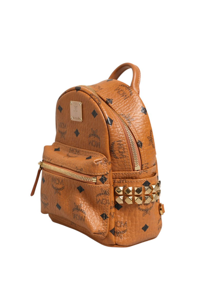 MCM Stark Mini Backpack in Visetos Cognac - Preloved