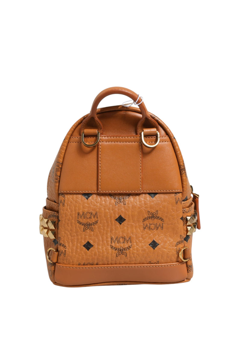 MCM Stark Mini Backpack in Visetos Cognac - Preloved