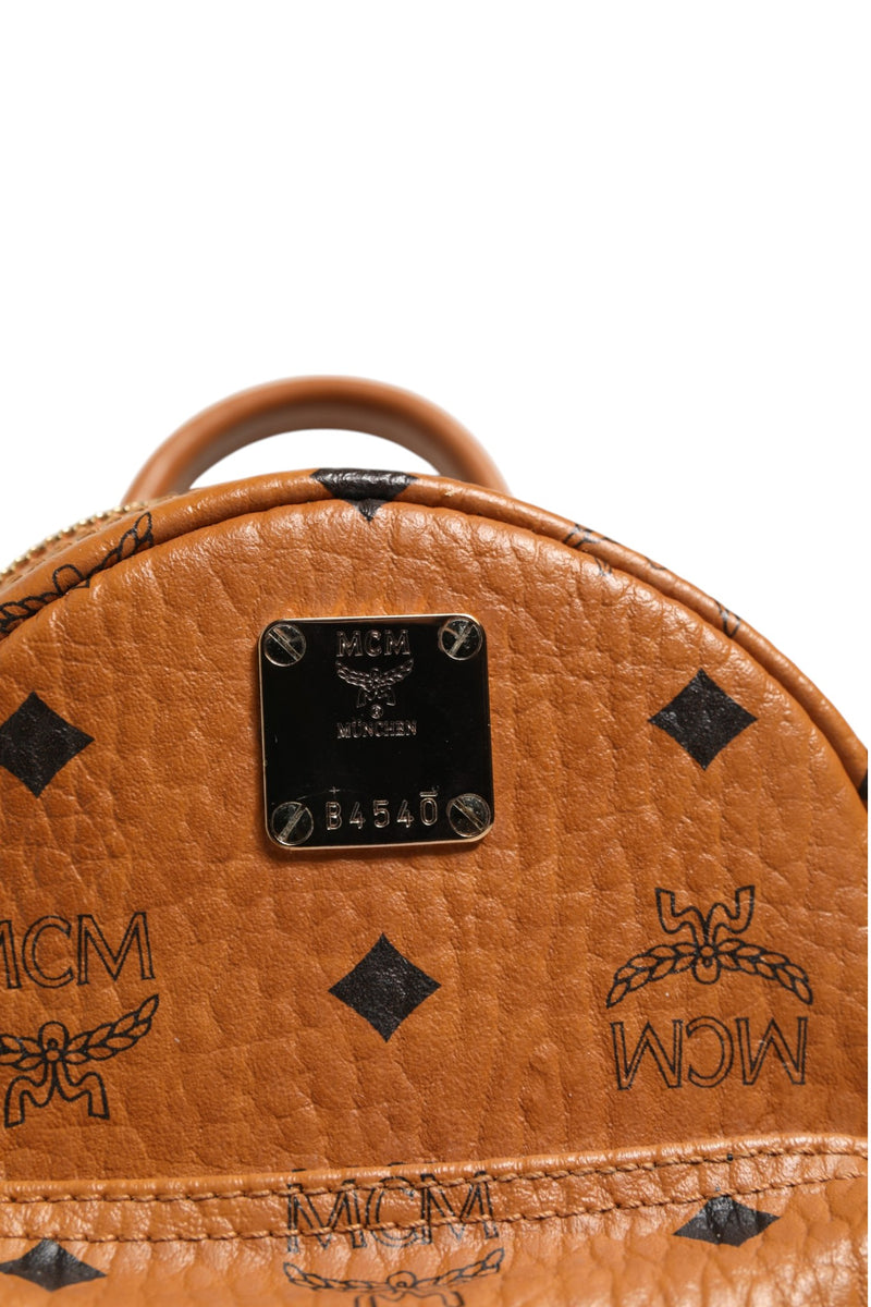 MCM Stark Mini Backpack in Visetos Cognac - Preloved