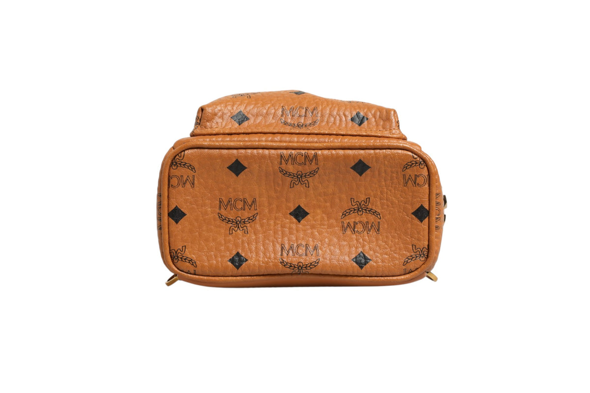 MCM Stark Mini Backpack in Visetos Cognac - Preloved