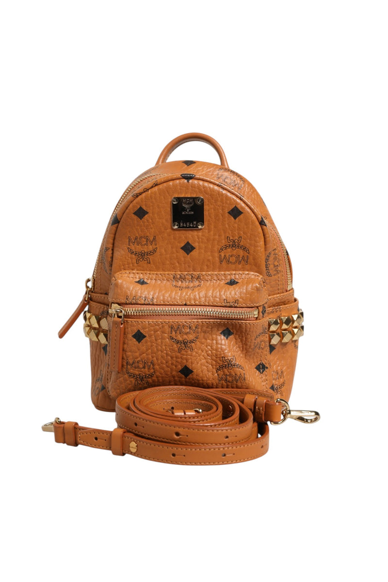 MCM Stark Mini Backpack in Visetos Cognac - Preloved