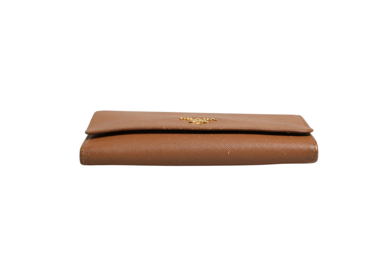 Prada Brown and Gold Wallet Strap