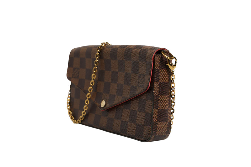 Louis Vuitton Damier Ebene Pochette Felice Chain Wallet